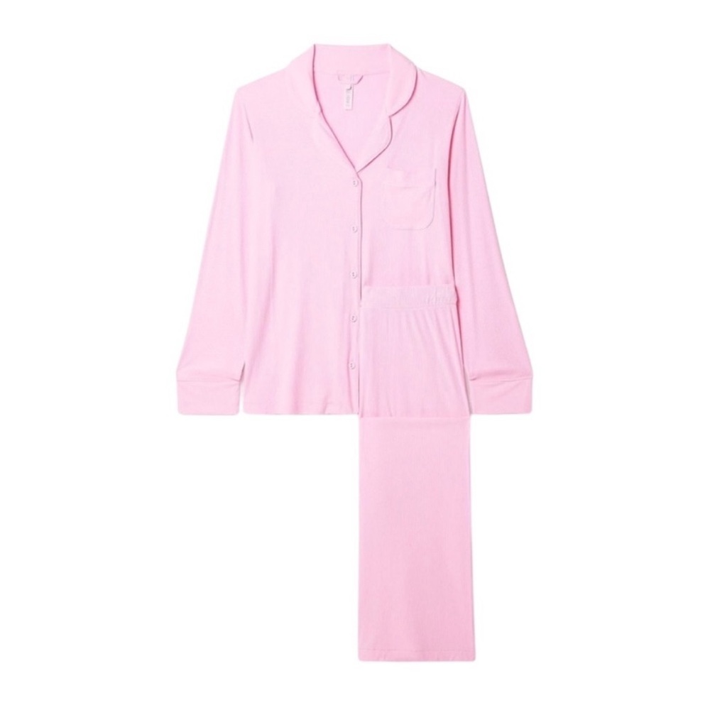 HTF SKIMS SOFT LOUNGE SLEEP SET IN BUBBLEGUM L - Picture 3 of 8